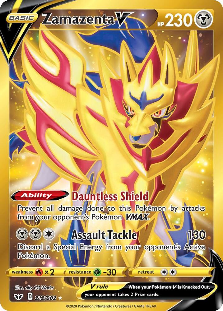 Zamazenta V Secret 212/202 (SWSH01: Sword & Shield Base Set)  - Holofoil | Good Games Adelaide SA