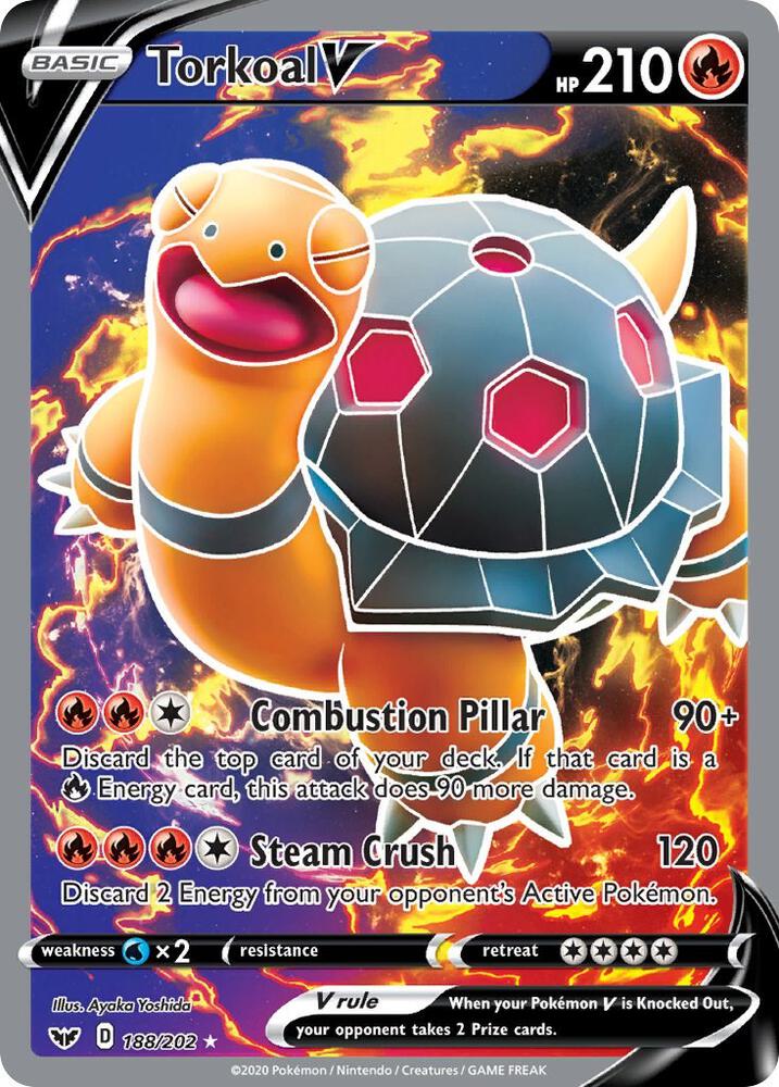 Torkoal V Full Art 188/202 (SWSH01: Sword & Shield Base Set)  - Holofoil | Good Games Adelaide SA