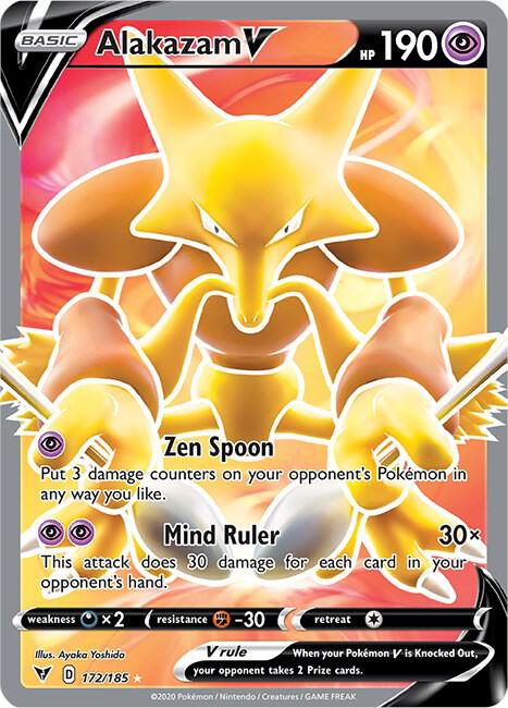 Alakazam V Full Art 172/185 (SWSH04: Vivid Voltage)  - Holofoil | Good Games Adelaide SA