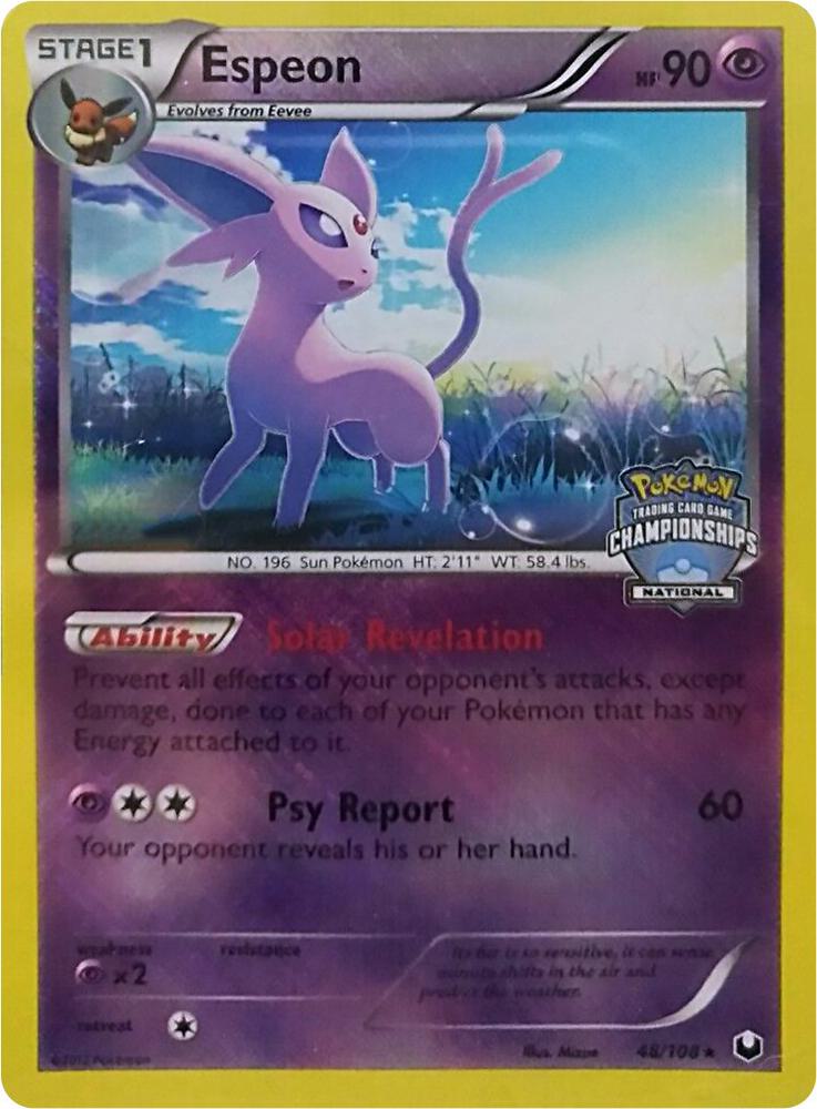 Espeon 48 108 National Championships 048/108 (League & Championship Cards)  - Reverse Holofoil | Good Games Adelaide SA