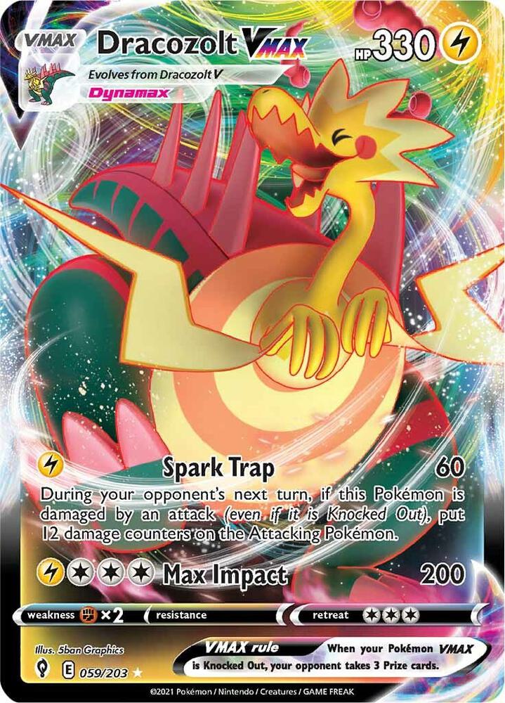 Dracozolt VMAX 059/203 (SWSH07: Evolving Skies)  - Holofoil | Good Games Adelaide SA