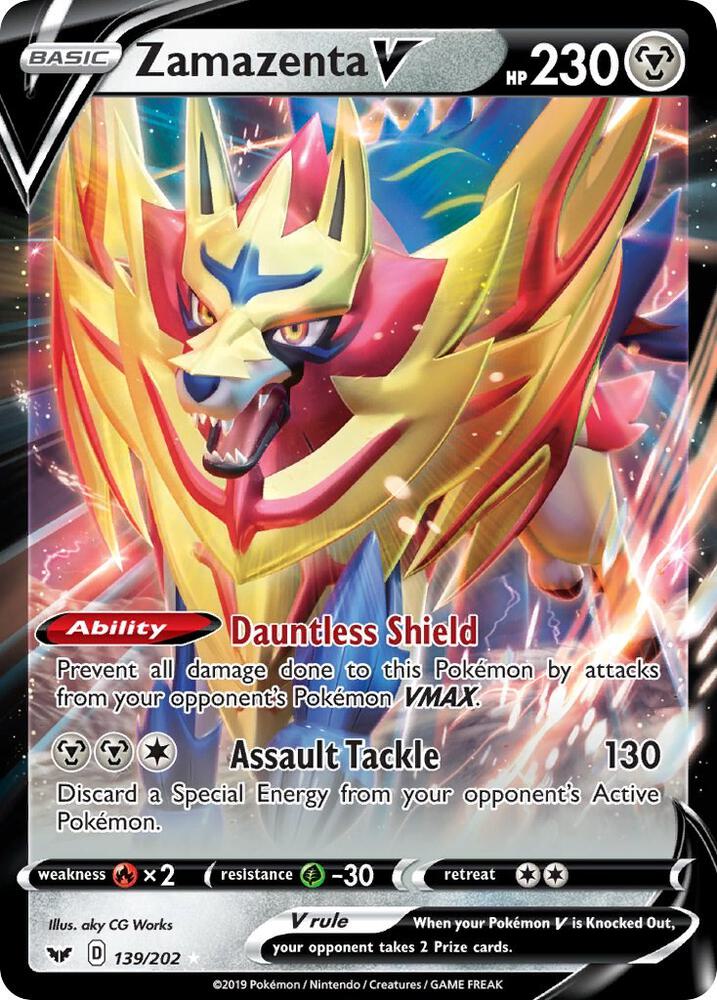 Zamazenta V 139/202 (SWSH01: Sword & Shield Base Set)  - Holofoil | Good Games Adelaide SA