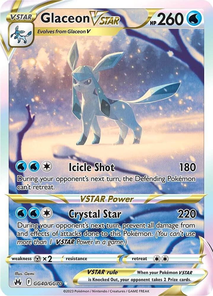 Glaceon VSTAR GG40/GG70 (Crown Zenith: Galarian Gallery)  - Holofoil | Good Games Adelaide SA