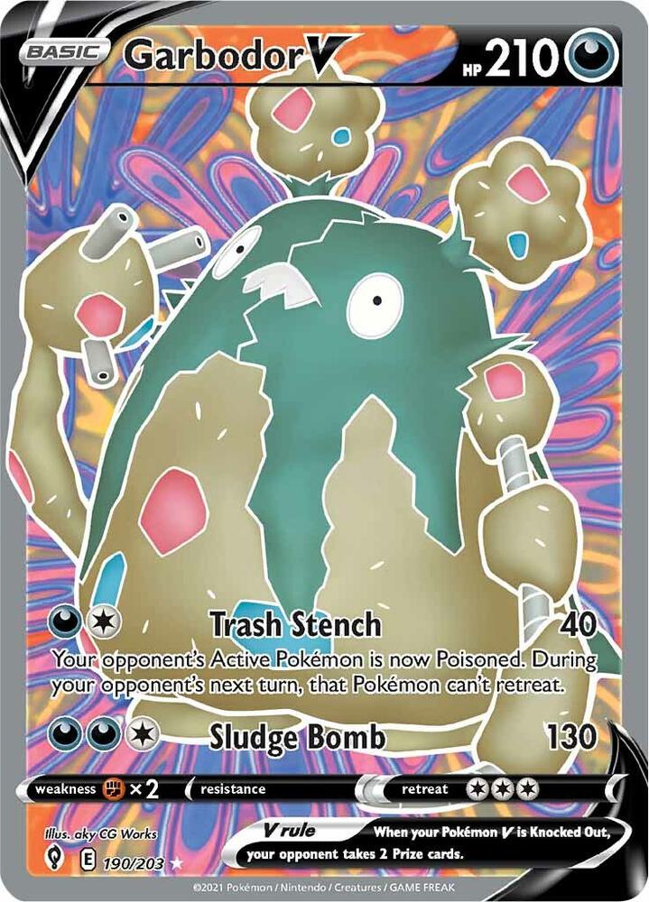 Garbodor V Full Art 190/203 (SWSH07: Evolving Skies)  - Holofoil | Good Games Adelaide SA