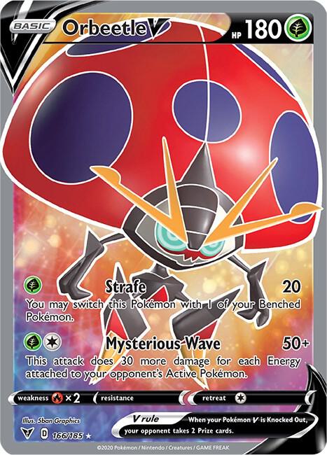 Orbeetle V Full Art 166/185 (SWSH04: Vivid Voltage)  - Holofoil | Good Games Adelaide SA