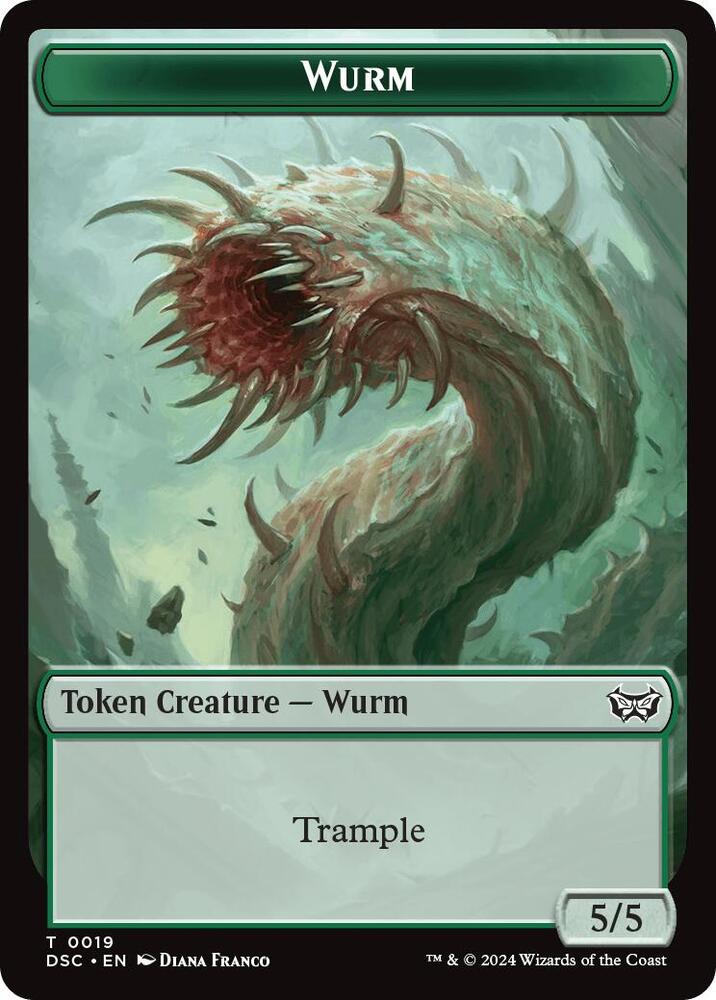 Wurm 0019 Insect 0010 Double Sided Token 19 // 10 (Commander: Duskmourn: House of Horror)  | Good Games Adelaide SA