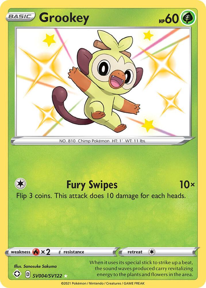 Grookey SV004/SV122 (Shining Fates: Shiny Vault)  - Holofoil | Good Games Adelaide SA