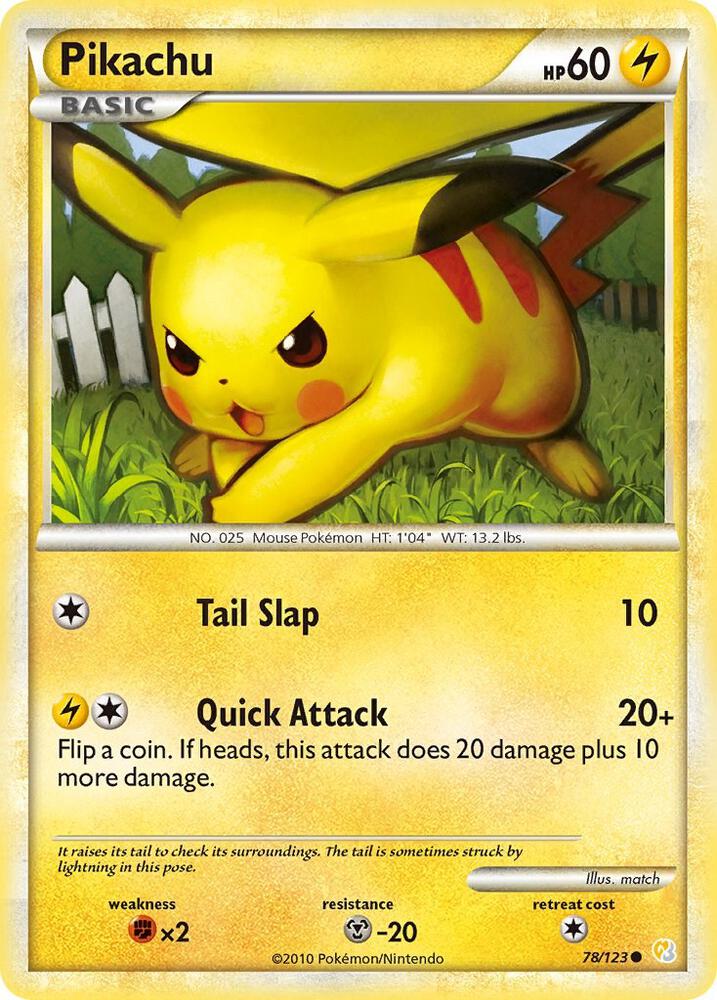Pikachu 78/123 (HeartGold SoulSilver)  - Reverse Holofoil | Good Games Adelaide SA