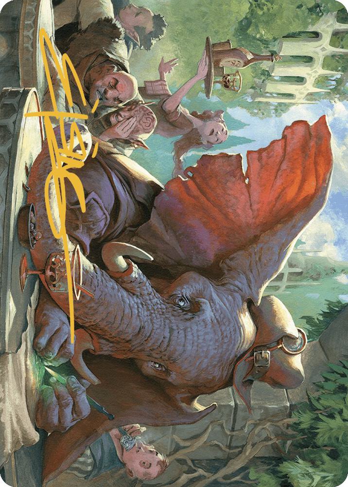 Loxodon Eavesdropper Art Card Gold Stamped Signature 15 (Art Series: Murders at Karlov Manor)  | Good Games Adelaide SA