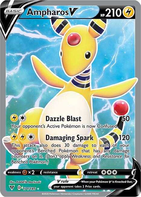 Ampharos V Full Art 171/185 (SWSH04: Vivid Voltage)  - Holofoil | Good Games Adelaide SA