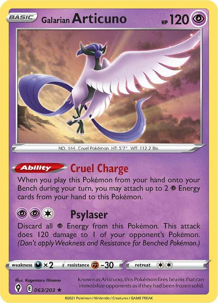Galarian Articuno 063/203 (SWSH07: Evolving Skies)  - Holofoil | Good Games Adelaide SA