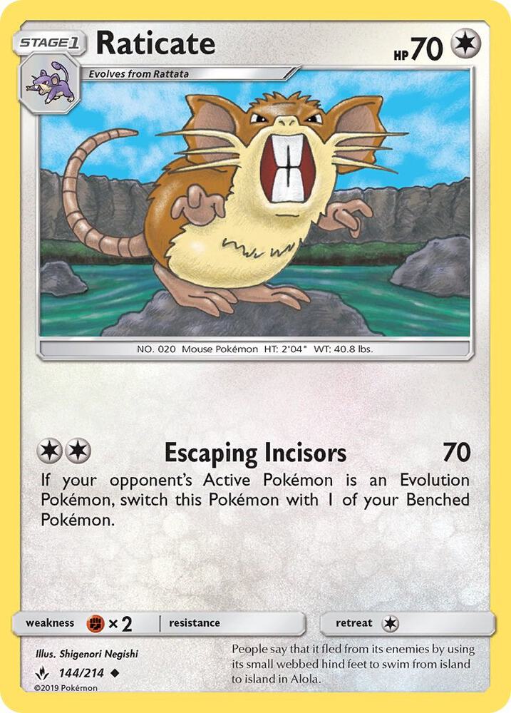 Raticate 144/214 (SM - Unbroken Bonds)  | Good Games Adelaide SA
