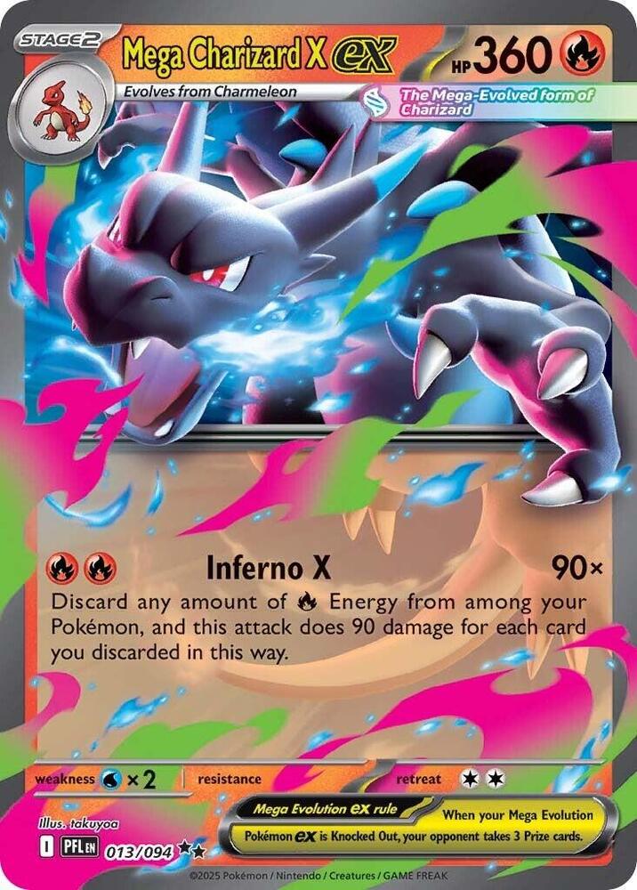 Mega Charizard X ex 013 094 013/094 (ME02: Phantasmal Flames)  - Holofoil | Good Games Adelaide SA