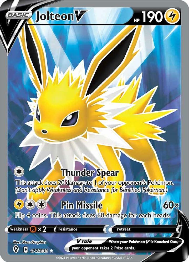 Jolteon V Full Art 177/203 (SWSH07: Evolving Skies)  - Holofoil | Good Games Adelaide SA