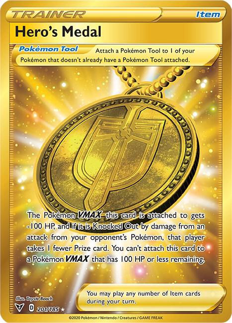 Heros Medal Secret 201/185 (SWSH04: Vivid Voltage)  - Holofoil | Good Games Adelaide SA