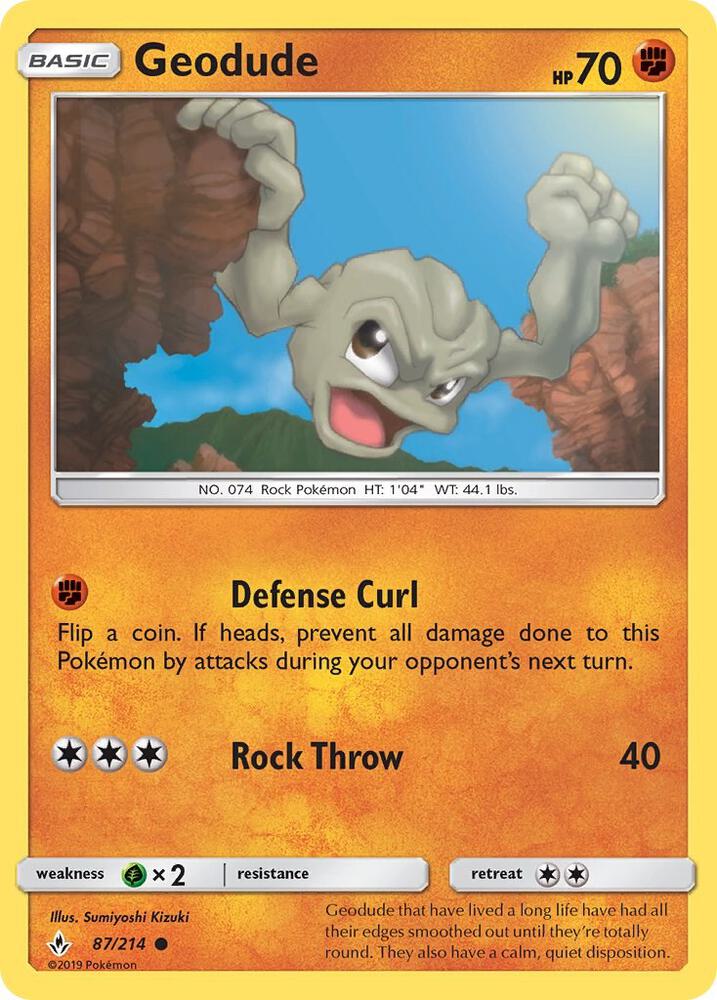 Geodude 87/214 (SM - Unbroken Bonds)  | Good Games Adelaide SA