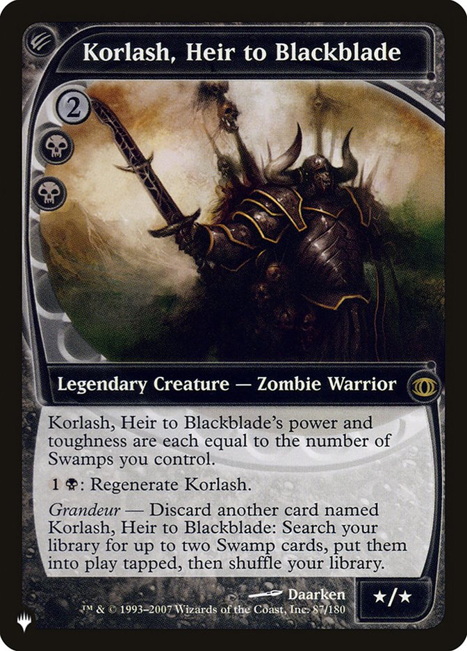 Korlash Heir to Blackblade 87/180 (The List Reprints)  | Good Games Adelaide SA
