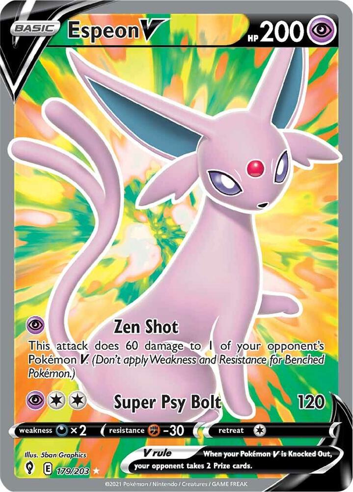 Espeon V Full Art 179/203 (SWSH07: Evolving Skies)  - Holofoil | Good Games Adelaide SA