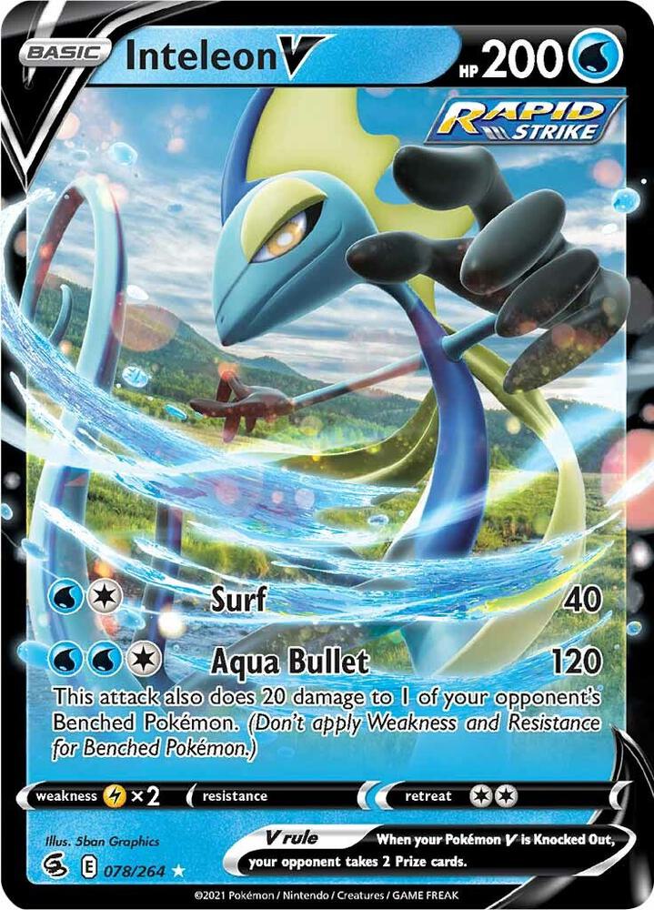 Inteleon V 078/264 (SWSH08: Fusion Strike)  - Holofoil | Good Games Adelaide SA