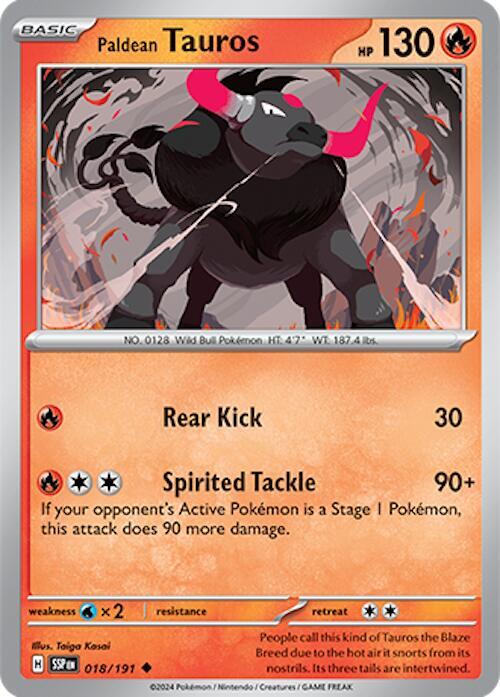 Paldean Tauros 018/191 (SV08: Surging Sparks)  | Good Games Adelaide SA