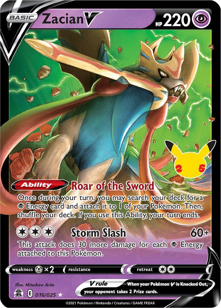 Zacian V 016/025 (Celebrations)  - Holofoil | Good Games Adelaide SA