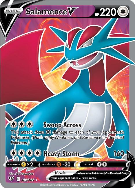 Salamence V Full Art 185/189 (SWSH03: Darkness Ablaze)  - Holofoil | Good Games Adelaide SA