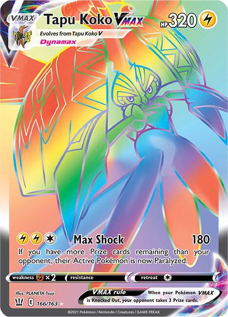 Tapu Koko VMAX Secret 166/163 (SWSH05: Battle Styles)  - Holofoil | Good Games Adelaide SA