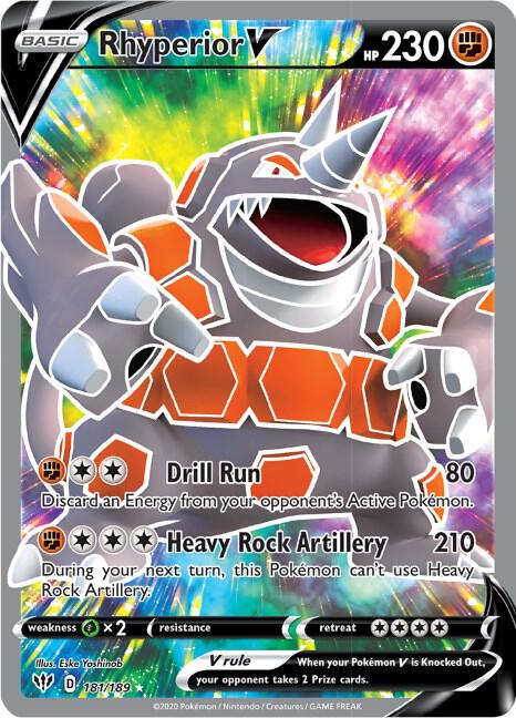 Rhyperior V Full Art 181/189 (SWSH03: Darkness Ablaze)  - Holofoil | Good Games Adelaide SA