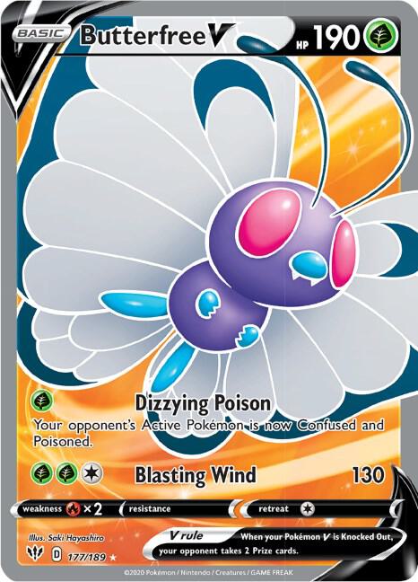 Butterfree V Full Art 177/189 (SWSH03: Darkness Ablaze)  - Holofoil | Good Games Adelaide SA