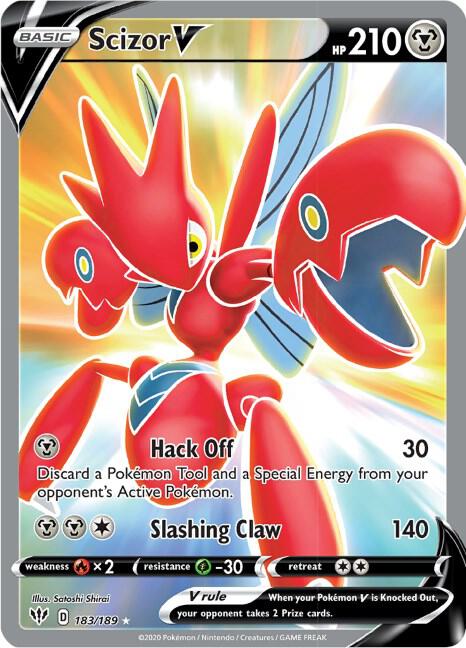 Scizor V Full Art 183/189 (SWSH03: Darkness Ablaze)  - Holofoil | Good Games Adelaide SA