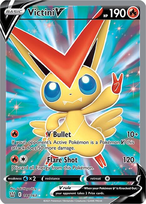 Victini V Full Art 144/163 (SWSH05: Battle Styles)  - Holofoil | Good Games Adelaide SA