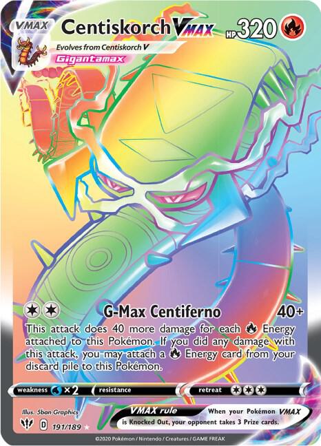 Centiskorch VMAX Secret 191/189 (SWSH03: Darkness Ablaze)  - Holofoil | Good Games Adelaide SA