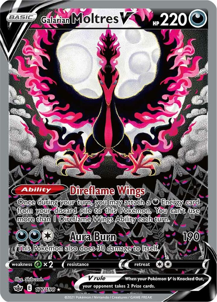 Galarian Moltres V Alternate Full Art 177/198 (SWSH06: Chilling Reign)  - Holofoil | Good Games Adelaide SA