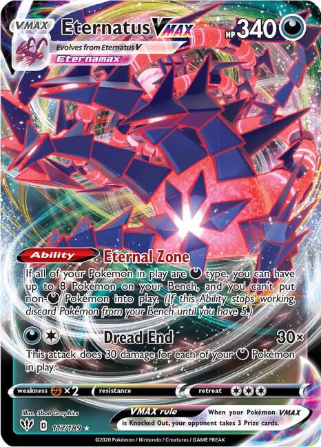 Eternatus VMAX 117/189 (SWSH03: Darkness Ablaze)  - Holofoil | Good Games Adelaide SA