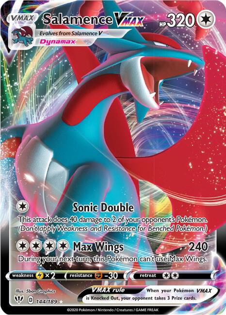 Salamence VMAX 144/189 (SWSH03: Darkness Ablaze)  - Holofoil | Good Games Adelaide SA