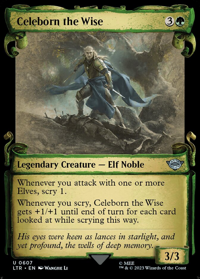 Celeborn the Wise 607 (Universes Beyond: The Lord of the Rings: Tales of Middle-earth)  - Showcase Scroll Foil | Good Games Adelaide SA