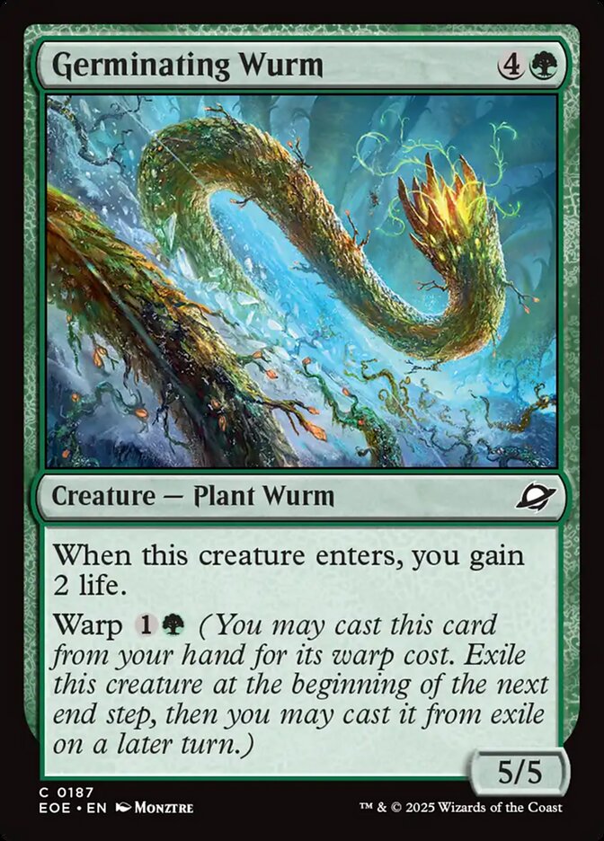 Germinating Wurm 187 (Edge of Eternities)  - Foil | Good Games Adelaide SA