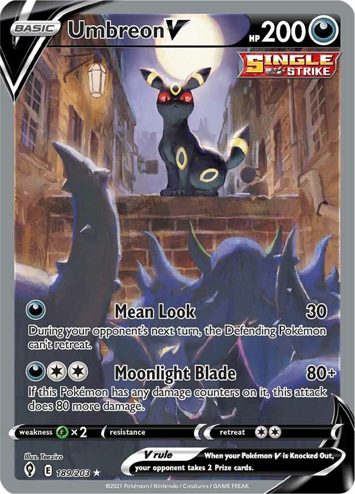 Umbreon V Alternate Full Art 189/203 (SWSH07: Evolving Skies)  - Holofoil | Good Games Adelaide SA
