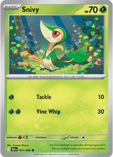 Snivy 001/086 (SV: Black Bolt)  - Holofoil | Good Games Adelaide SA