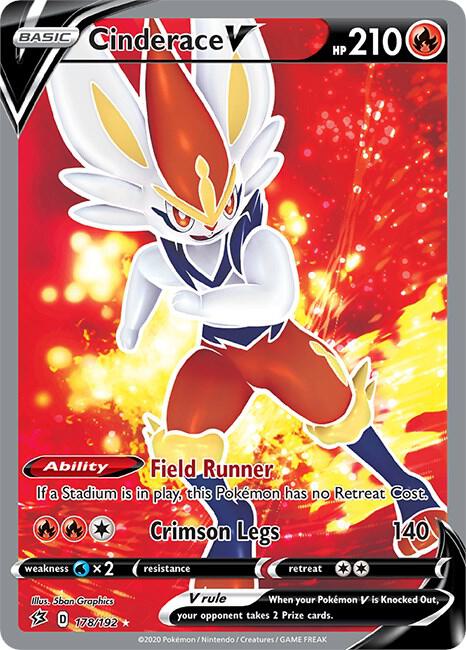 Cinderace V Full Art 178/192 (SWSH02: Rebel Clash)  - Holofoil | Good Games Adelaide SA