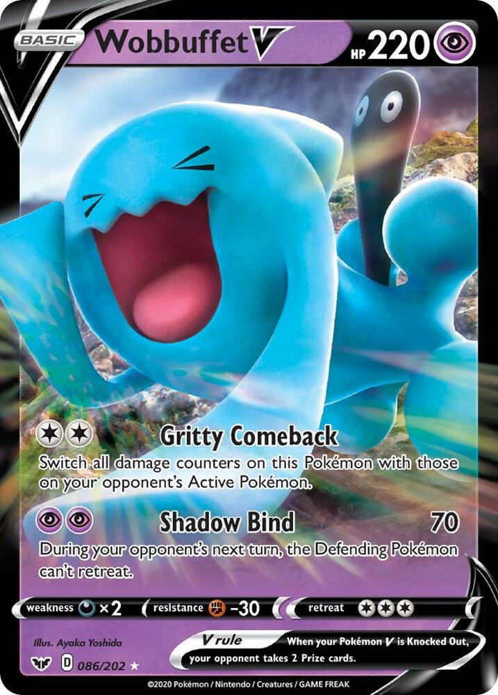 Wobbuffet V 086/202 (SWSH01: Sword & Shield Base Set)  - Holofoil | Good Games Adelaide SA