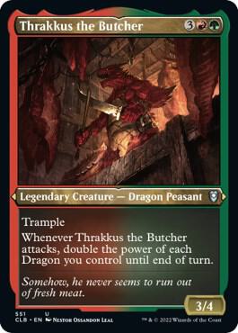 Thrakkus the Butcher Foil Etched 551 (Commander Legends: Battle for Baldur's Gate)  - Foil | Good Games Adelaide SA