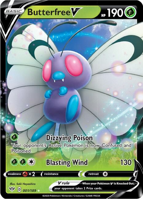 Butterfree V 001/189 (SWSH03: Darkness Ablaze)  - Holofoil | Good Games Adelaide SA