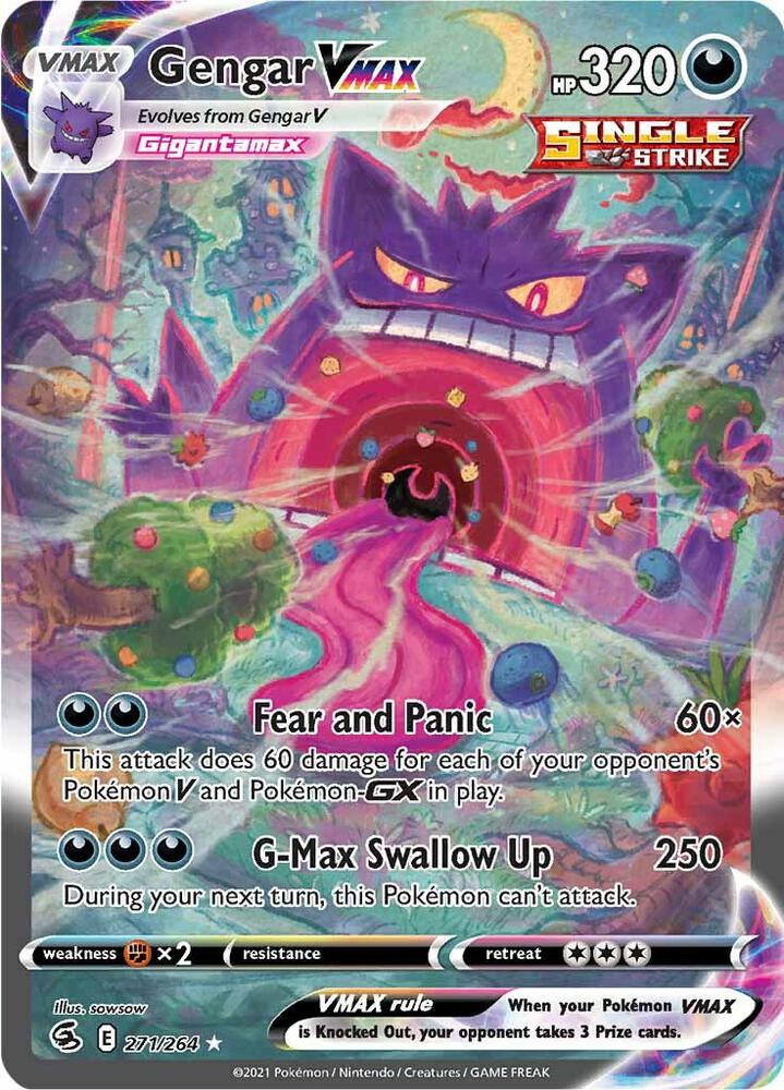 Gengar VMAX Alternate Art Secret 271/264 (SWSH08: Fusion Strike)  - Holofoil | Good Games Adelaide SA