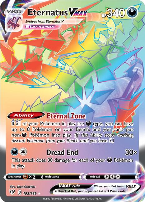 Eternatus VMAX Secret 192/189 (SWSH03: Darkness Ablaze)  - Holofoil | Good Games Adelaide SA