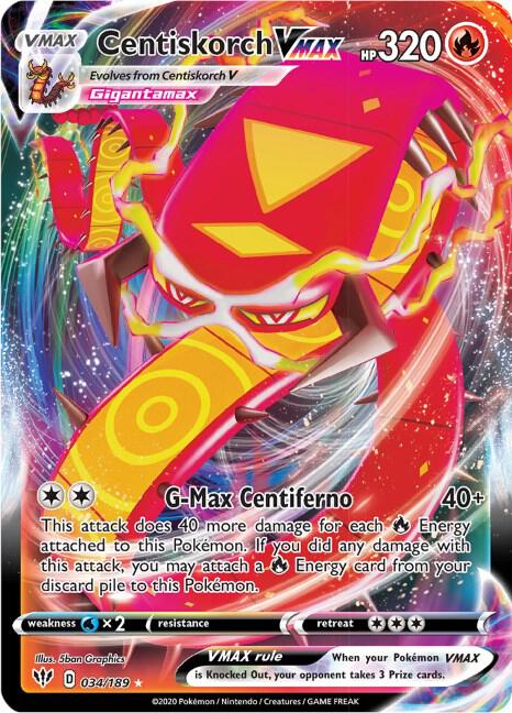 Centiskorch VMAX 034/189 (SWSH03: Darkness Ablaze)  - Holofoil | Good Games Adelaide SA