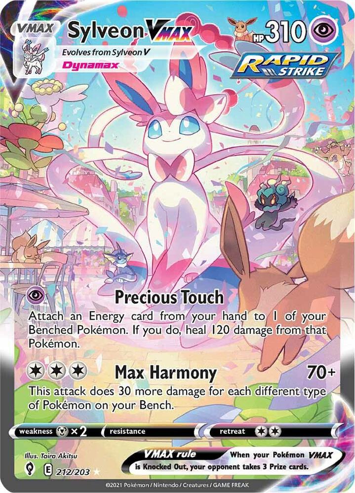 Sylveon VMAX Alternate Art Secret 212/203 (SWSH07: Evolving Skies)  - Holofoil | Good Games Adelaide SA
