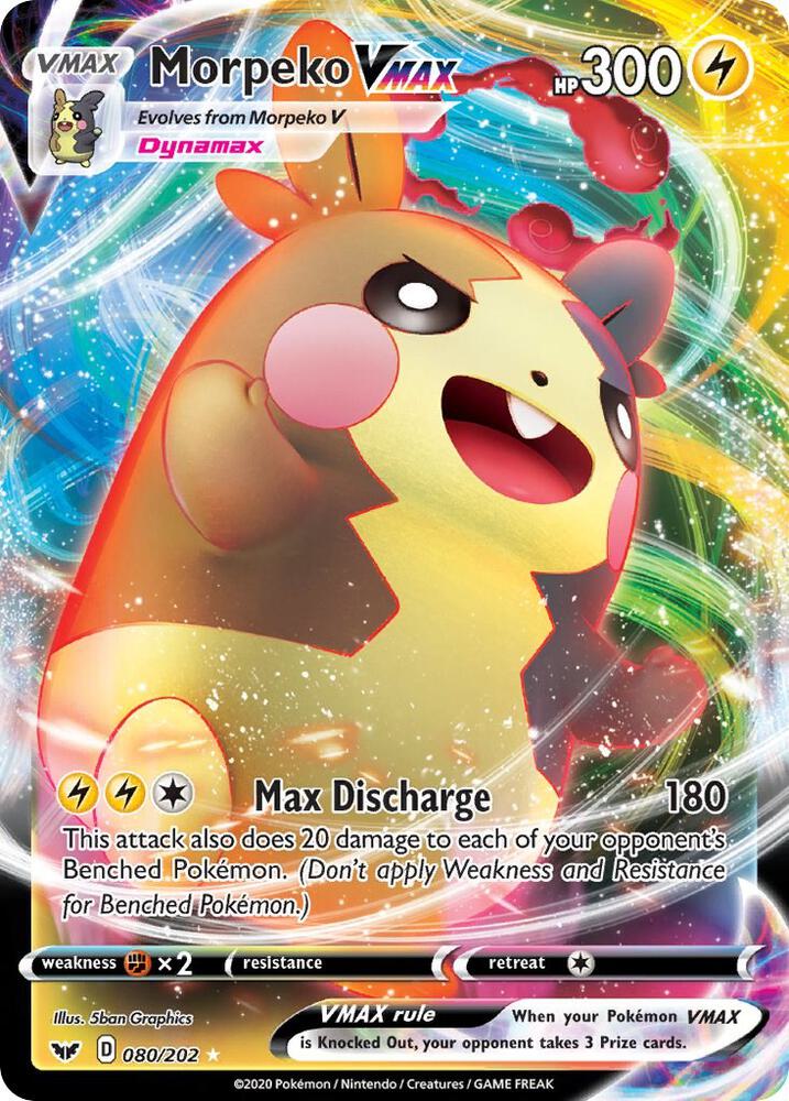 Morpeko VMAX 080/202 (SWSH01: Sword & Shield Base Set)  - Holofoil | Good Games Adelaide SA