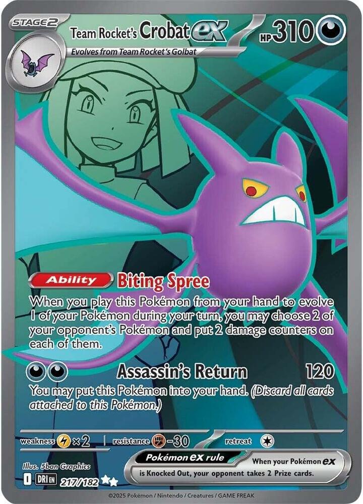 Team Rockets Crobat ex 217/182 217/182 (SV10: Destined Rivals)  - Holofoil | Good Games Adelaide SA