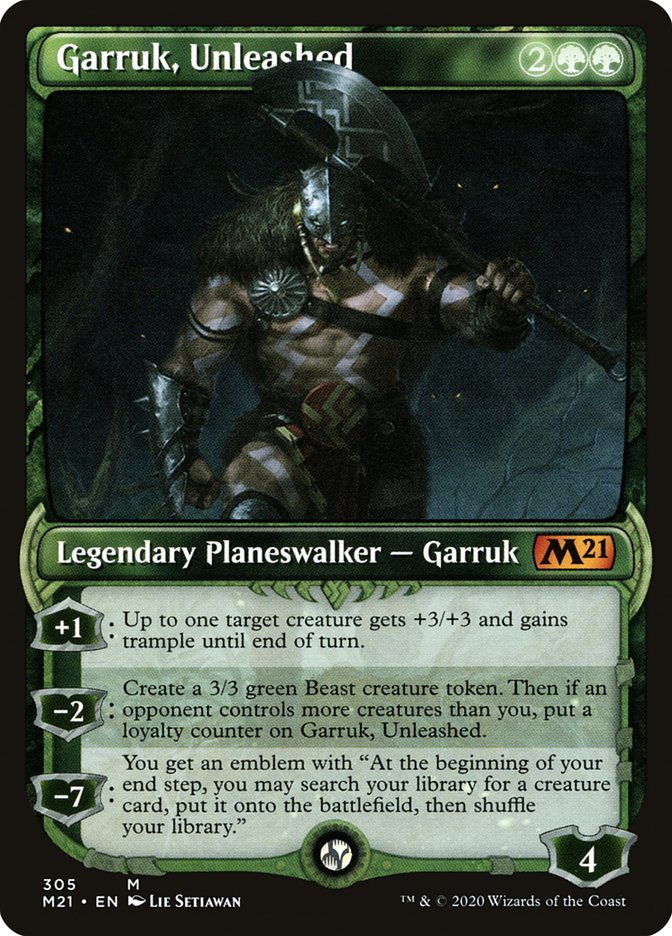 Garruk Unleashed Showcase 305 (Core Set 2021)  - Foil | Good Games Adelaide SA
